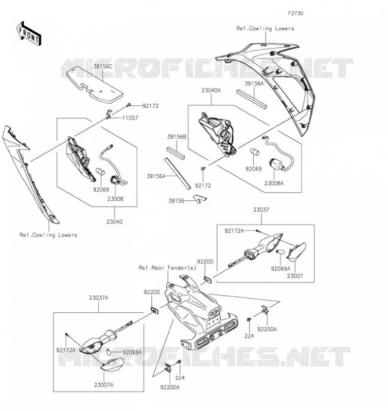 CLIGNOTANTS Kawasaki MOTOS 400 2019 NINJA 400  EX400GKF