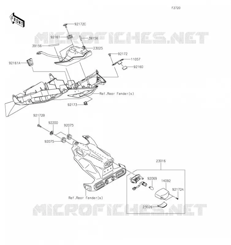 FEUX ARRI&Egrave;RE(S) Kawasaki MOTOS 400 2019 NINJA 400  EX400GKF