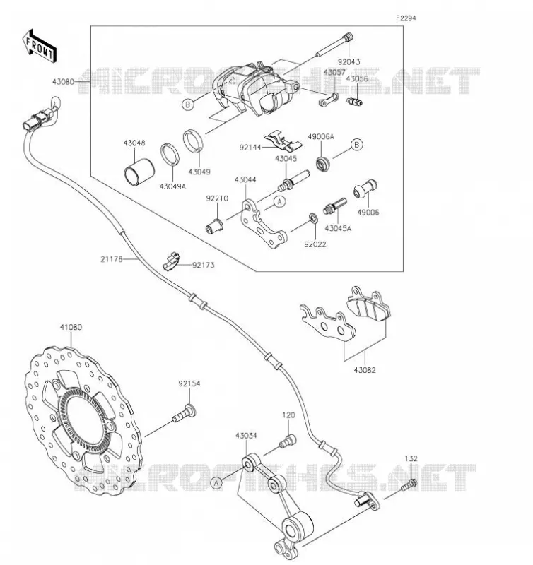 FREIN ARRIERE Kawasaki MOTOS 400 2019 NINJA 400  EX400GKF