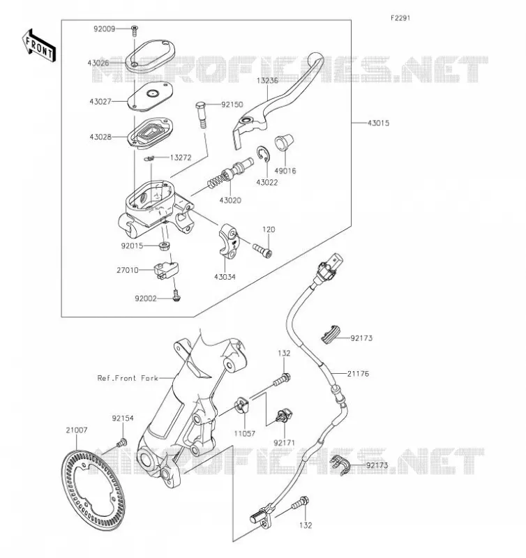 MAITRE CYLINDRE AV Kawasaki MOTOS 400 2019 NINJA 400  EX400GKF