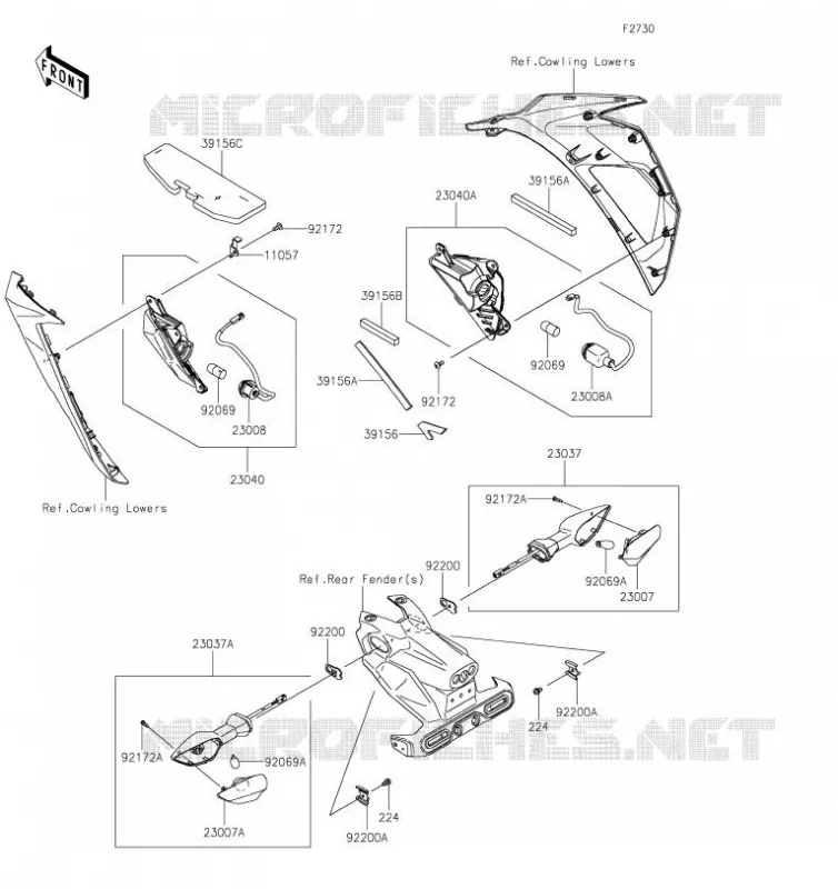 CLIGNOTANTS Kawasaki Motorcycle 400 2019 NINJA 400  EX400GKFB