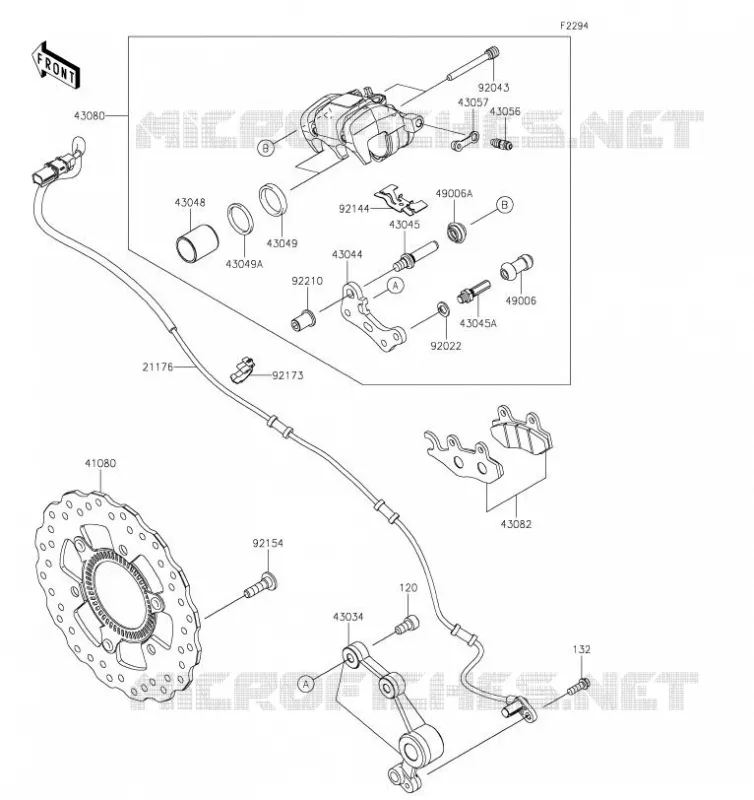 FREIN ARRIERE Kawasaki Motorcycle 400 2019 NINJA 400  EX400HKF