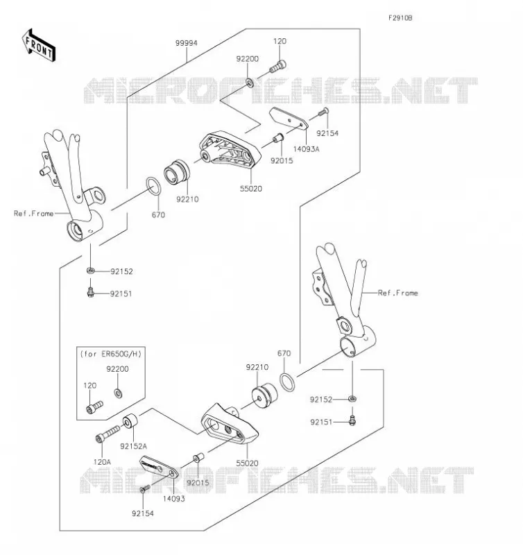 ACCESSOIRE(PROTEGE CARTER) Kawasaki MOTOS 650 2019 NINJA 650  EX650KKF