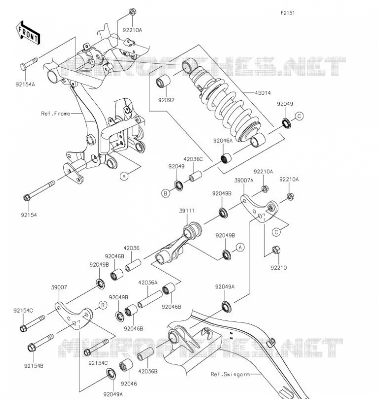 SUSPENSION/AMORTISSEUR Kawasaki MOTOS 650 2019 NINJA 650  EX650KKF