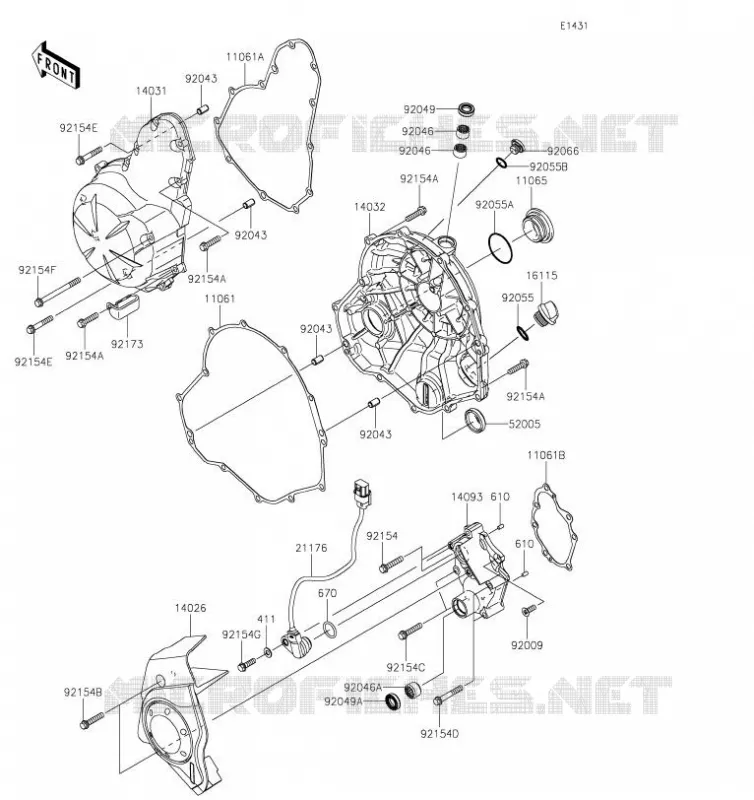 COUVERCLES MOTEUR Kawasaki MOTOS 650 2019 VERSYS 650  KLE650FKF