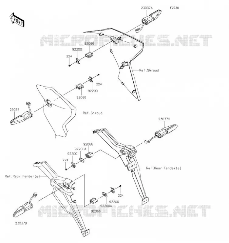 CLIGNOTANTS Kawasaki MOTOS 1000 2019 VERSYS 1000  KLZ1000CKF