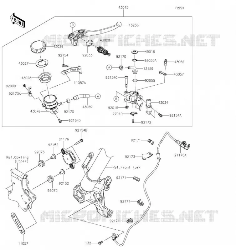 MAITRE CYLINDRE AV Kawasaki MOTOS 1000 2019 VERSYS 1000  KLZ1000CKF