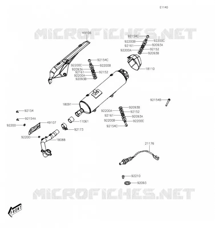 &Eacute;CHAPPEMENT Kawasaki SCOOTER 300 2019 J300  SC300CKF