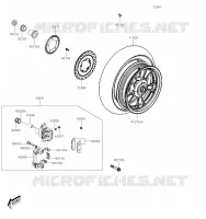 MOYEU ARRIERE pour Kawasaki J300