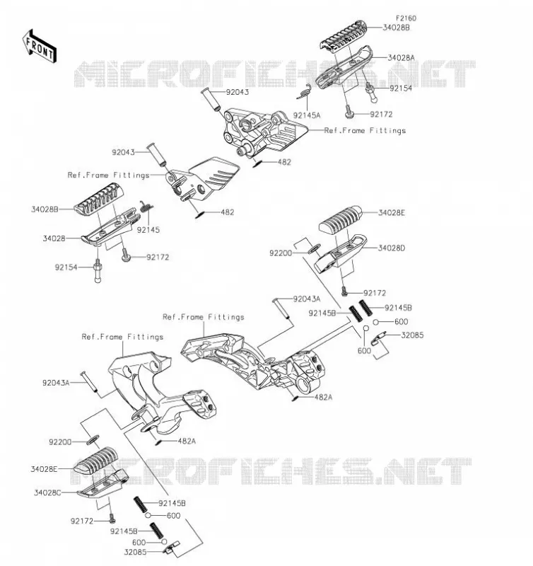 REPOSE PIED Kawasaki MOTOS 1400 2019 GTR1400 ABS  ZG1400EKF