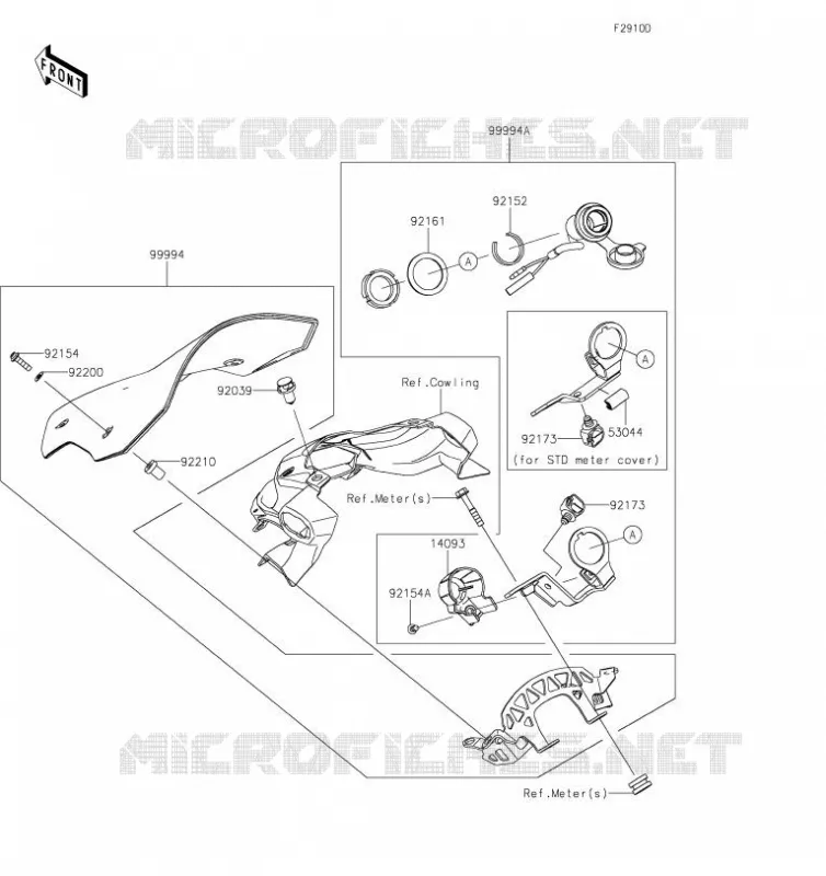 Accessory(Large Meter Cover) Kawasaki MOTOS 900 2019 Z900  ZR900BKF