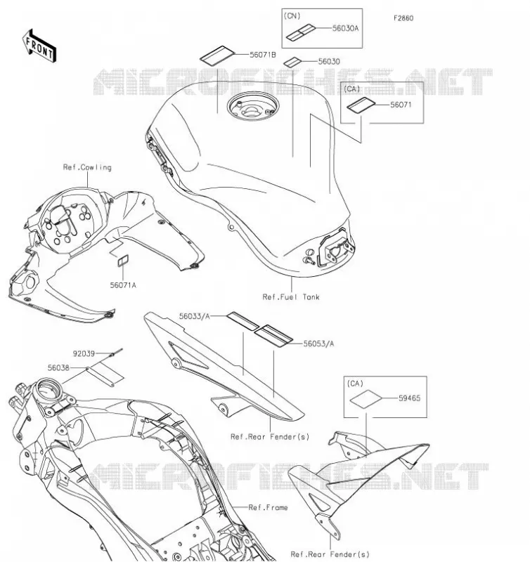 LABEL Kawasaki MOTOS 1000 2019 Z1000SX  ZX1000WKF