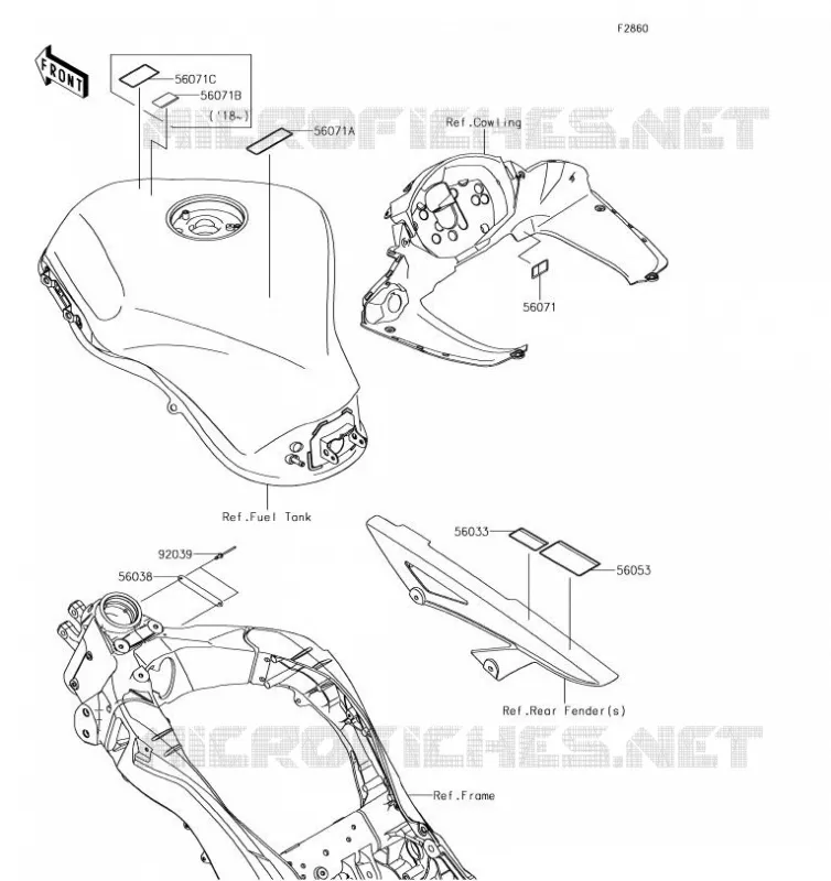 LABEL Kawasaki MOTOS 1000 2019 Z1000SX  ZX1000WKF
