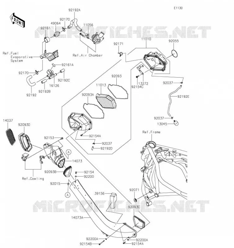FILTRE A AIR Kawasaki MOTOS 1000 2019 NINJA H2 SX  ZX1002AKF