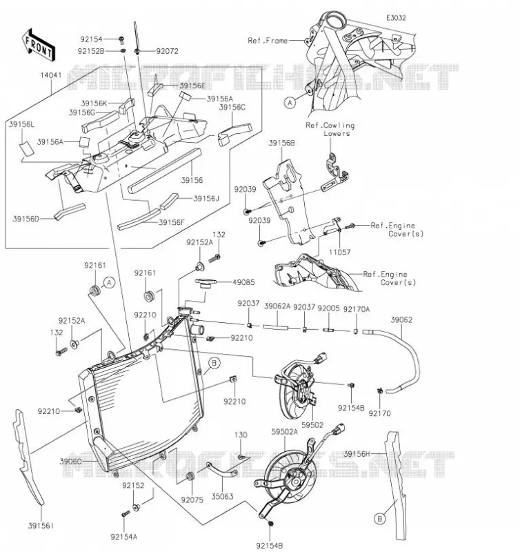 RADIATEUR Kawasaki MOTOS 1000 2019 NINJA H2 SX SE  ZX1002BKF