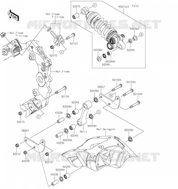 SUSPENSION/AMORTISSEUR Kawasaki MOTOS 1000 2019 NINJA ZX-10R  ZX1002EKF