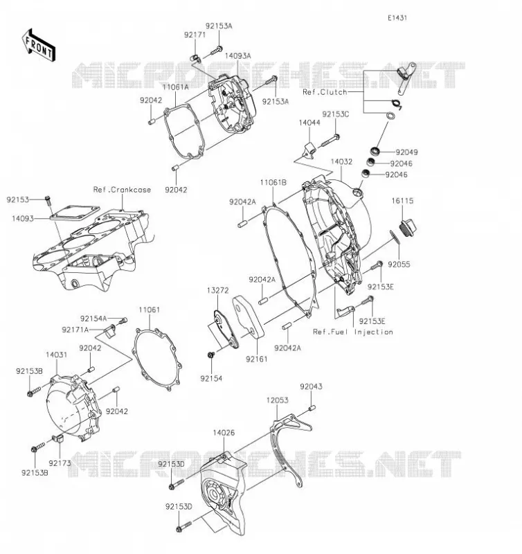 COUVERCLES MOTEUR Kawasaki MOTOS 1000 2019 NINJA ZX-10R  ZX1002FKF