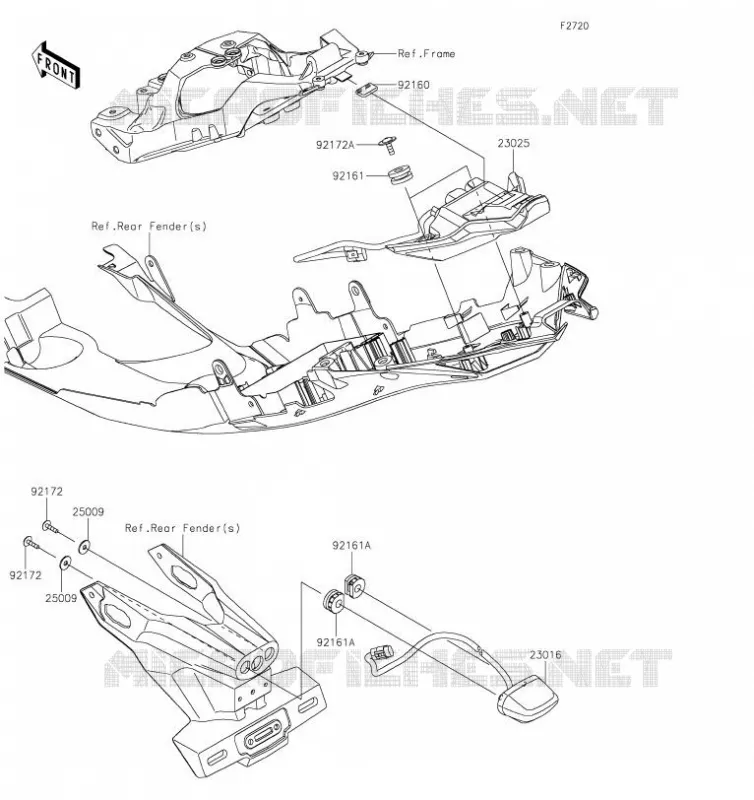 FEUX ARRI&Egrave;RE(S) Kawasaki MOTOS 1000 2019 NINJA ZX-10R  ZX1002FKF