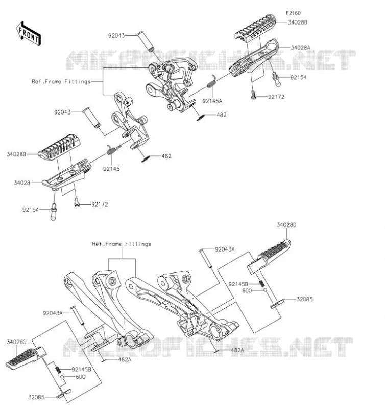 REPOSE PIED Kawasaki MOTOS 1400 2019 ZZR1400 ABS  ZX1400HKF
