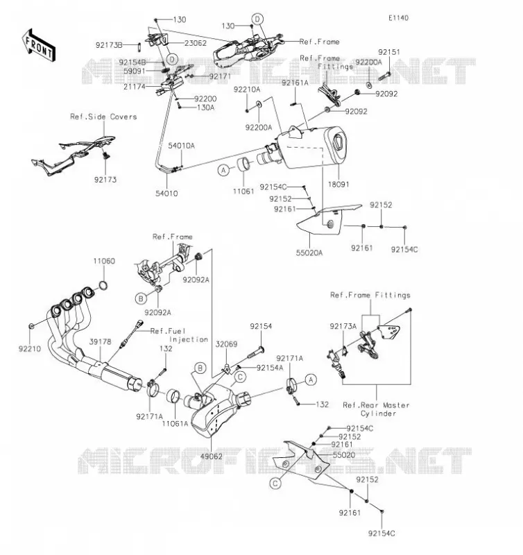 &Eacute;CHAPPEMENT Kawasaki MOTOS 600 2019 NINJA ZX-6R  ZX636GKF