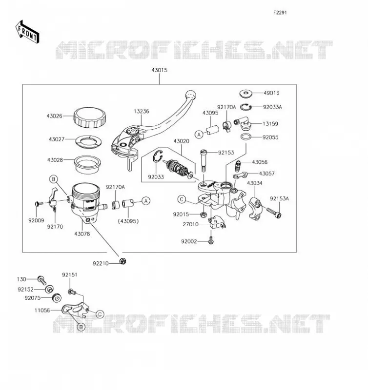 MAITRE CYLINDRE AV Kawasaki MOTOS 600 2019 NINJA ZX-6R  ZX636GKF