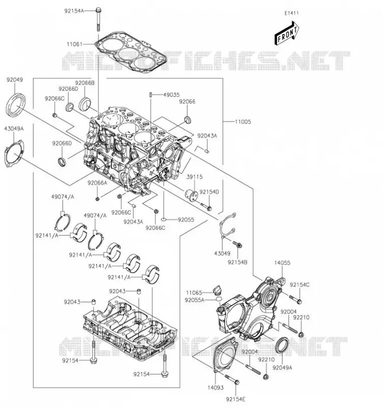 CARTER MOTEUR(S) Kawasaki SSV 1000 2019 MULE PRO-DXT  KAF1000BKF