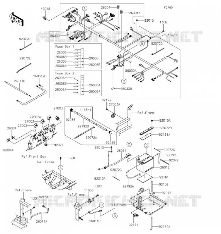 CHASSIS EQUIPMENT ELECTRIQUE Kawasaki SSV 1000 2019 MULE PRO-DXT  KAF1000BKF