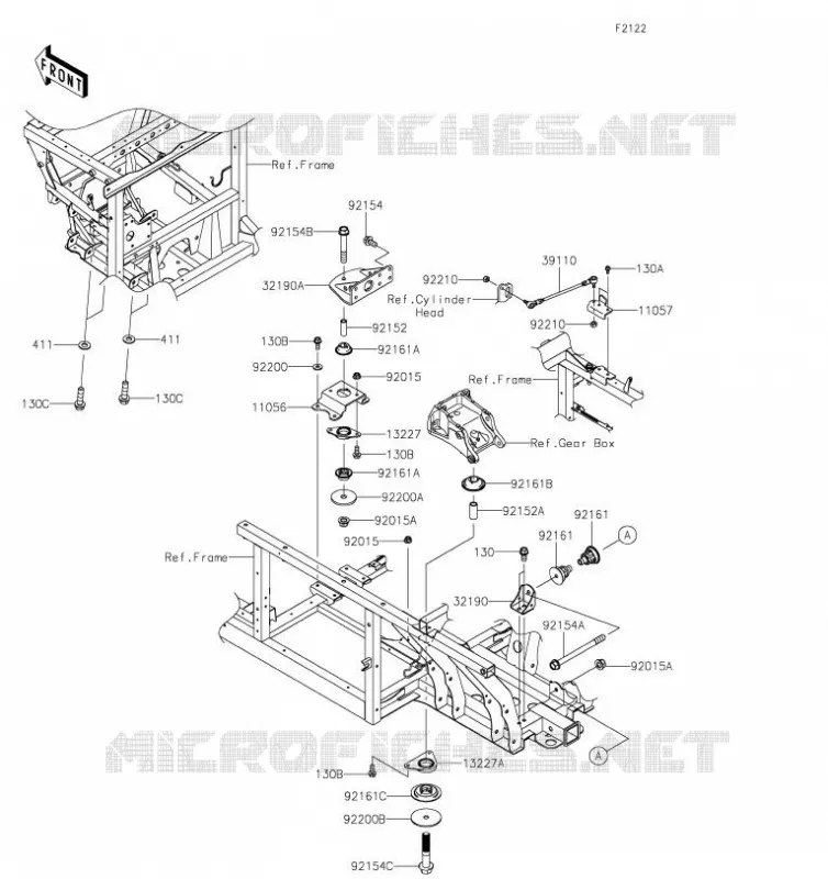 SUPPORT MOTEUR Kawasaki SSV 1000 2019 MULE PRO-DX  KAF1000EKF