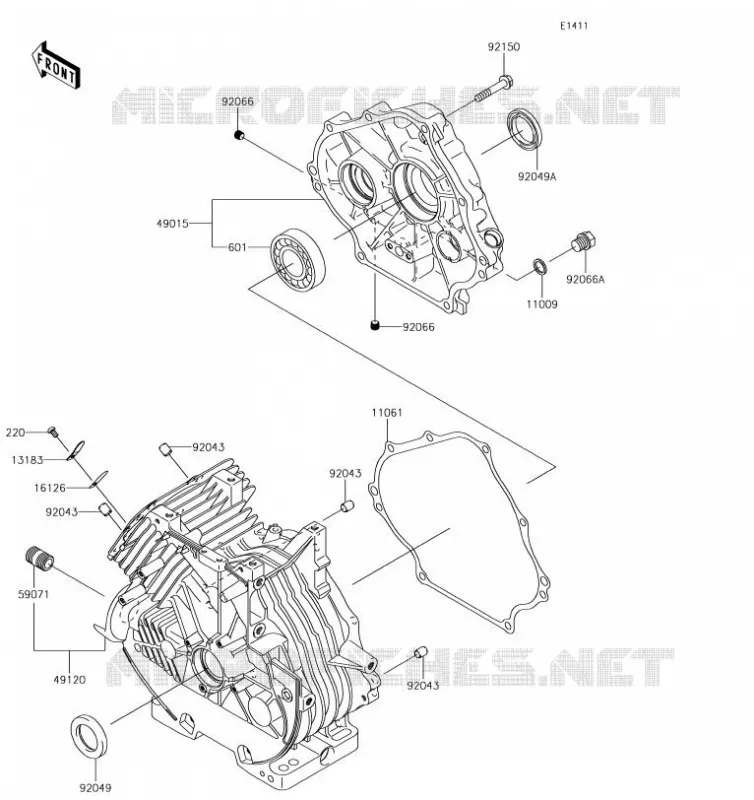 CARTER MOTEUR(S) Kawasaki SSV 400 2019 MULE SX  KAF400HKF