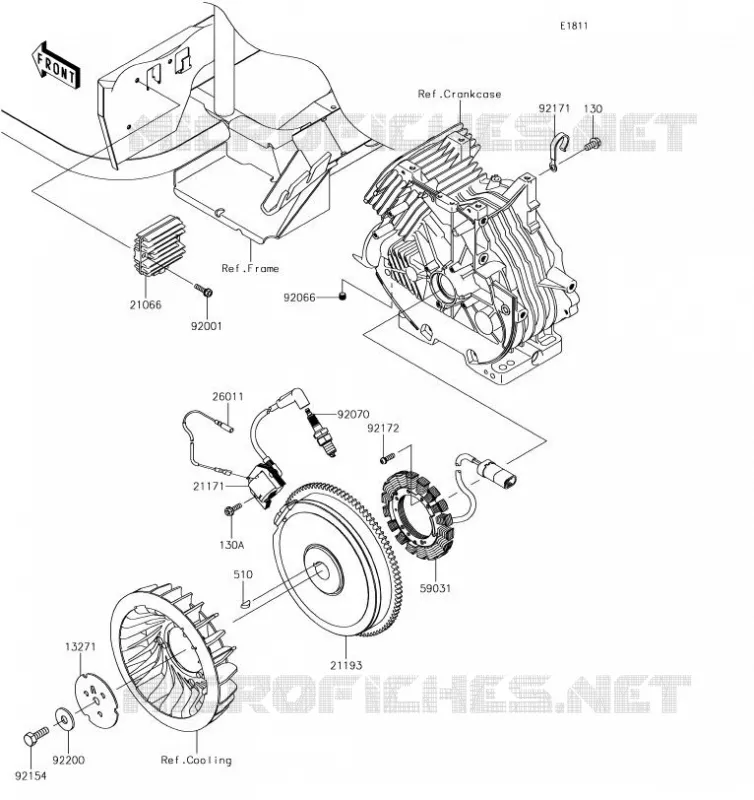 GENERATEUR/BOBINE Kawasaki SSV 400 2019 MULE SX  KAF400KKF