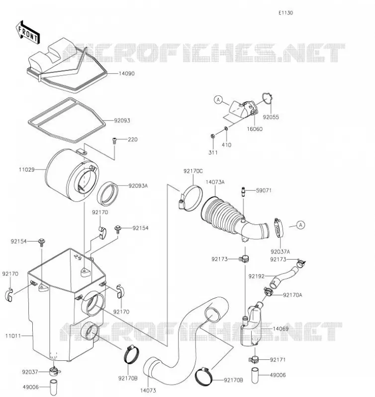 FILTRE A AIR Kawasaki SSV 400 2019 MULE SX  KAF400PKF