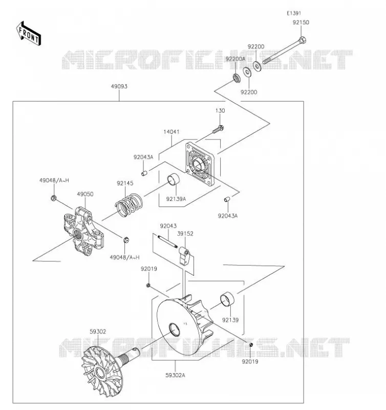 VARIATEUR Kawasaki SSV 400 2019 MULE SX  KAF400SKS