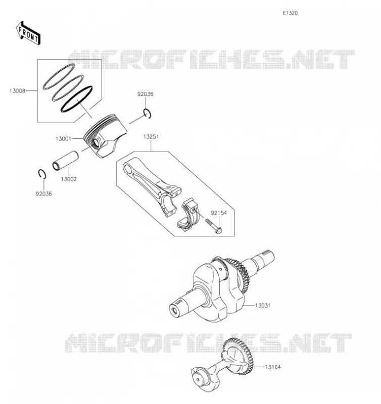 VILEBREQUIN/PISTON Kawasaki SSV 400 2019 MULE SX  KAF400SKS