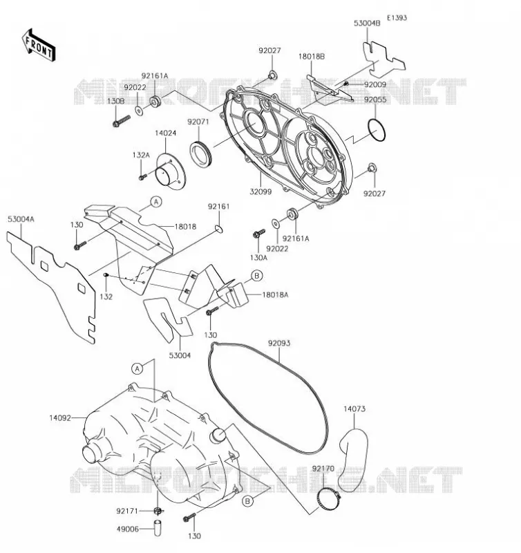 COUVERCLE CONVERTISSEUR Kawasaki SSV 620 2019 MULE 4010 4X4  KAF620MKF