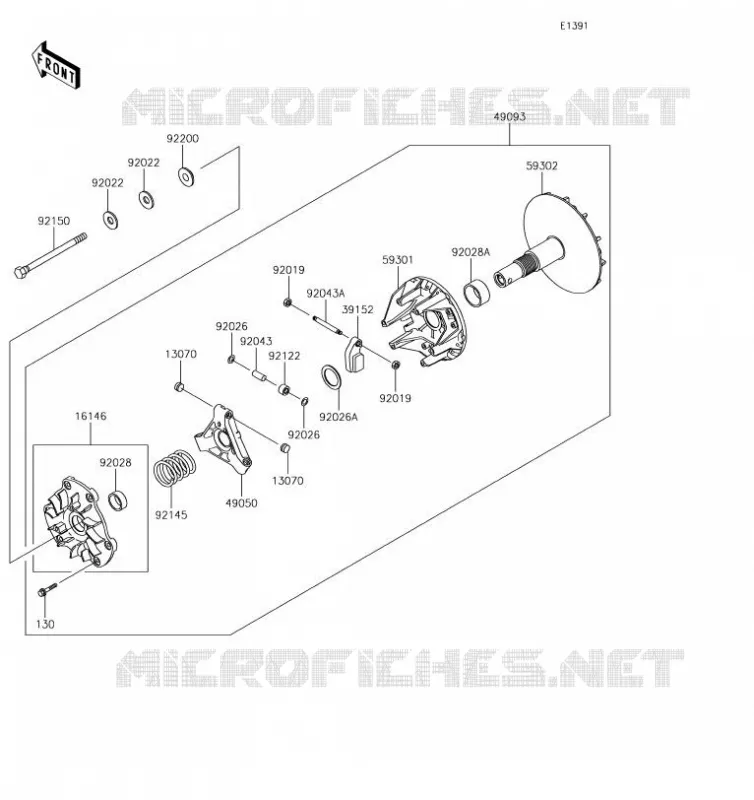 VARIATEUR Kawasaki SSV 620 2019 MULE 4010 4X4  KAF620MKF