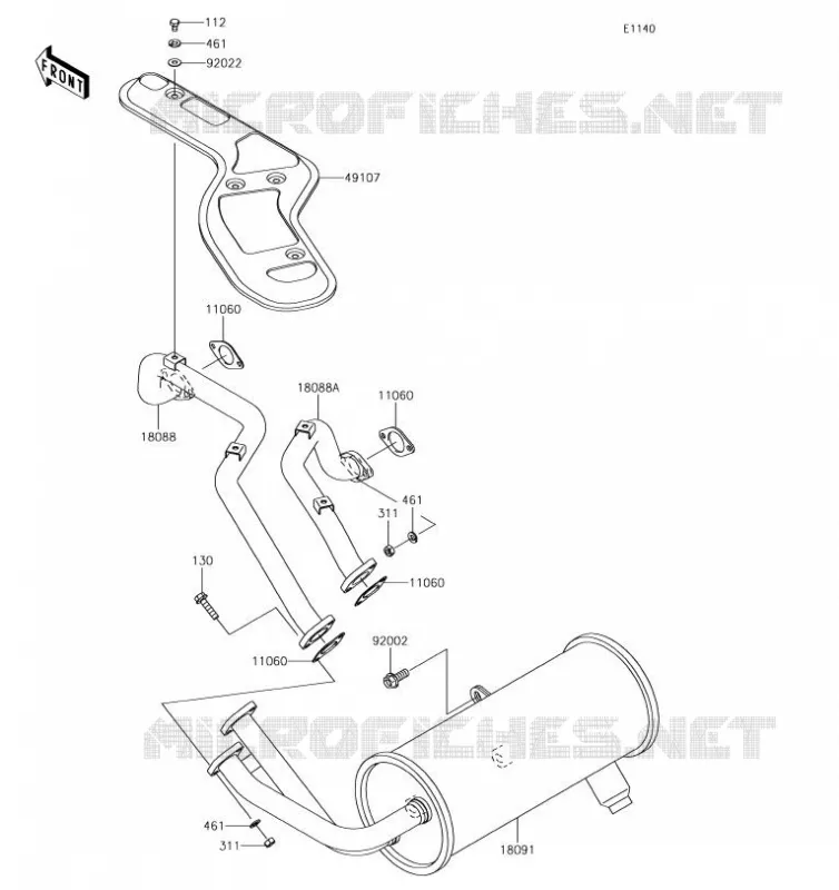 &Eacute;CHAPPEMENT Kawasaki SSV 620 2019 MULE 4000  KAF620PKF