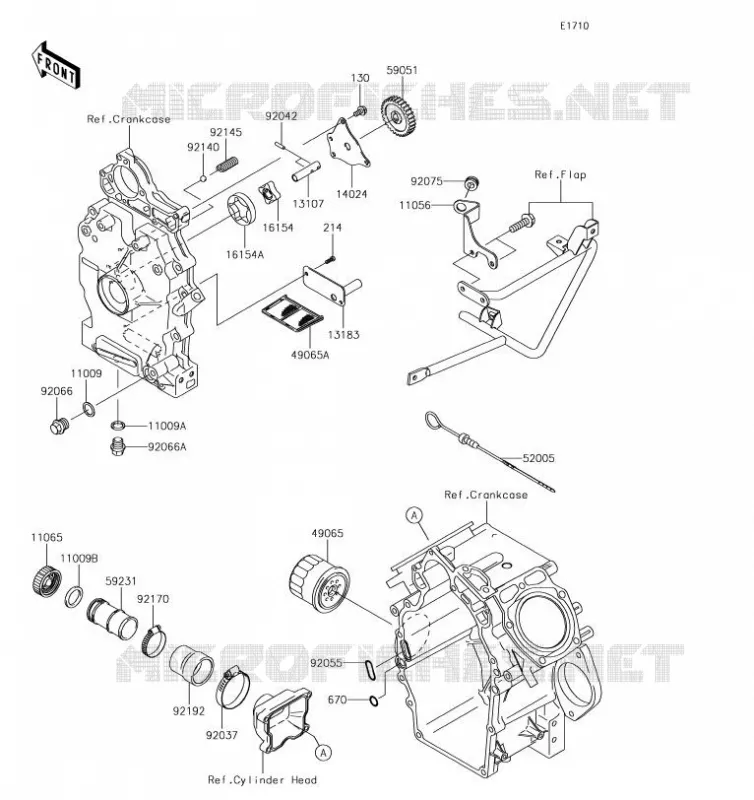 POMPE A HUILE/FILTRE &Agrave; HUILE Kawasaki SSV 620 2019 MULE 4000 TRANS  KAF620WKF