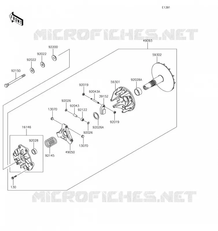 VARIATEUR Kawasaki SSV 620 2019 MULE 4000 TRANS  KAF620WKF