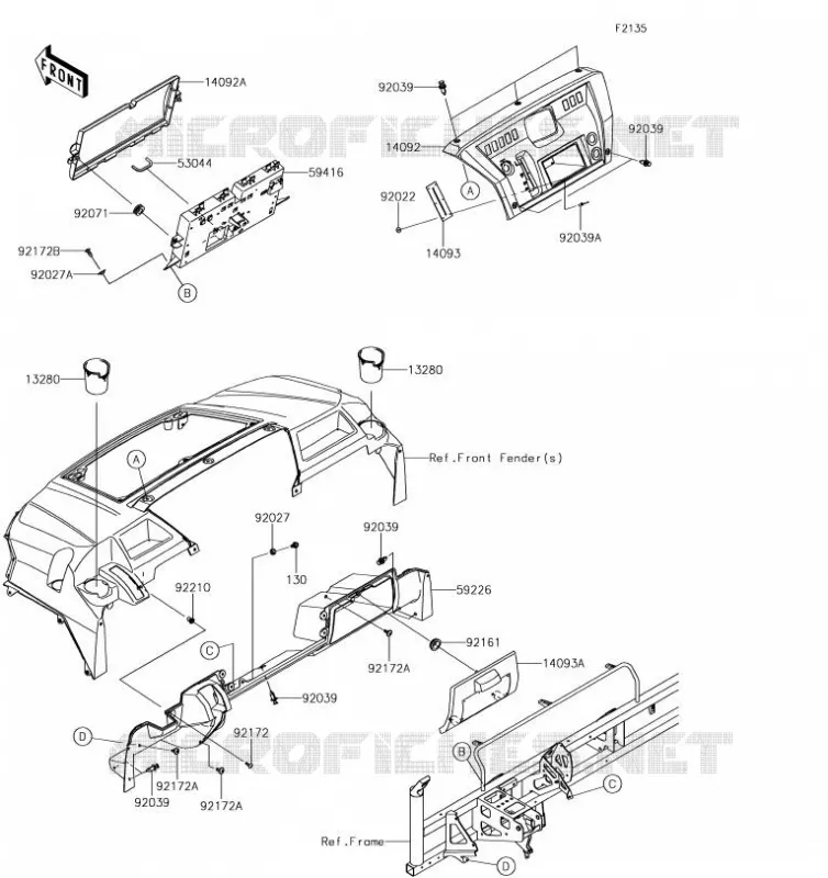 BOITE AVANT Kawasaki SSV 820 2019 MULE PRO-FXT  KAF820AKF