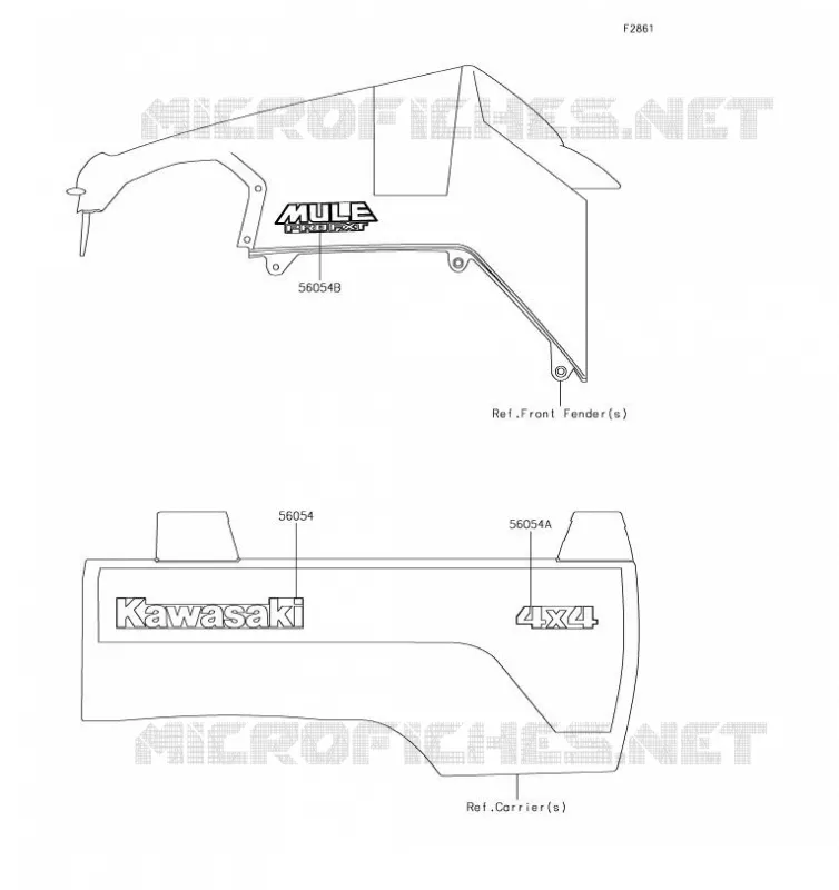 STICKER Kawasaki SSV 820 2019 MULE PRO-FXT  KAF820AKF
