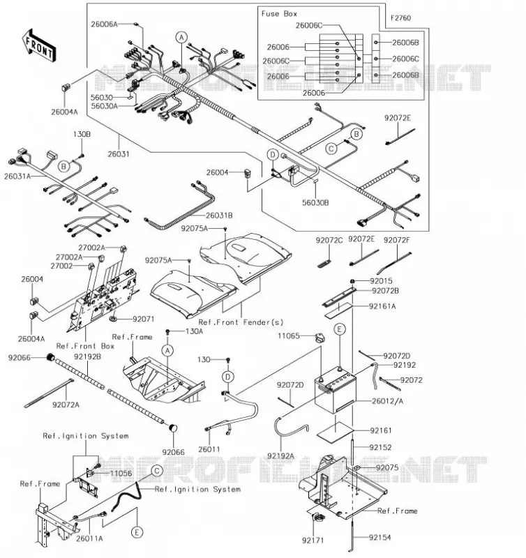 CHASSIS EQUIPMENT ELECTRIQUE Kawasaki SSV 820 2019 MULE PRO-FXT EPS  KAF820BKF