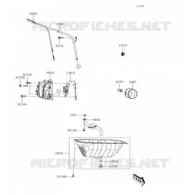 POMPE A HUILE/FILTRE &Agrave; HUILE Kawasaki SSV 820 2019 MULE PRO-FXT EPS  KAF820BKF
