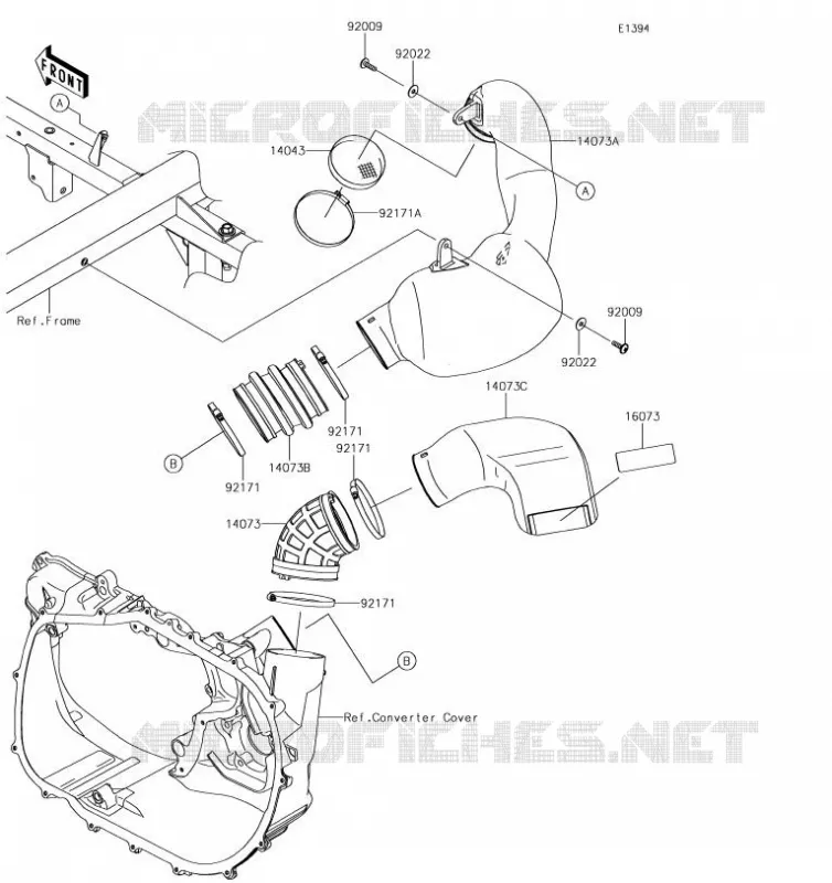 FILTRE A AIR - CONVERTISSEUR Kawasaki SSV 820 2019 MULE PRO-FXT  KAF820CKF