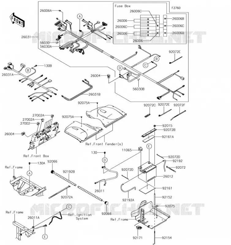 CHASSIS EQUIPMENT ELECTRIQUE Kawasaki SSV 820 2019 MULE PRO-FX  KAF820EKF