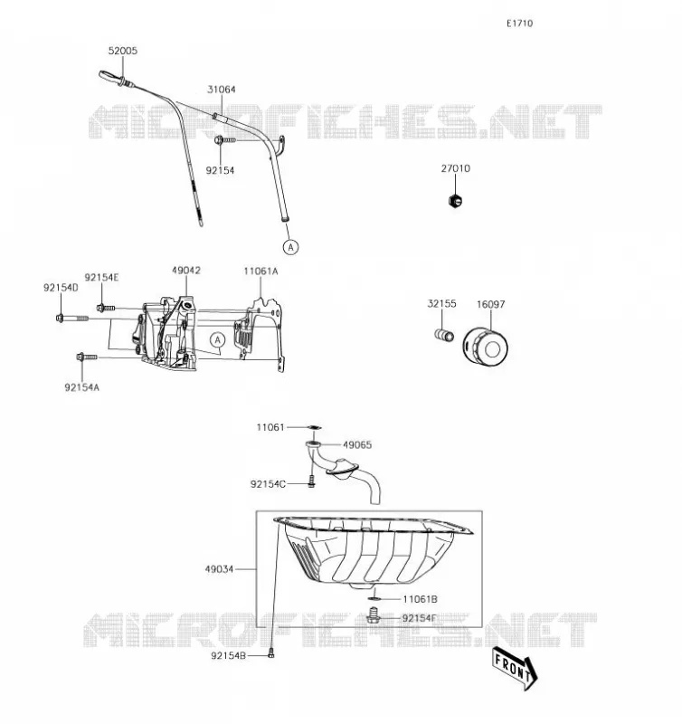 POMPE A HUILE/FILTRE &Agrave; HUILE Kawasaki SSV 820 2019 MULE PRO-FX  KAF820EKF