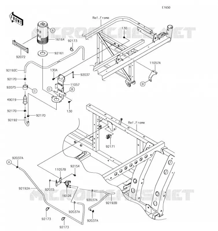 SYSTEME D'EVAPORATION CARBURANT(CA) Kawasaki SSV 820 2019 MULE PRO-FX  KAF820FKF