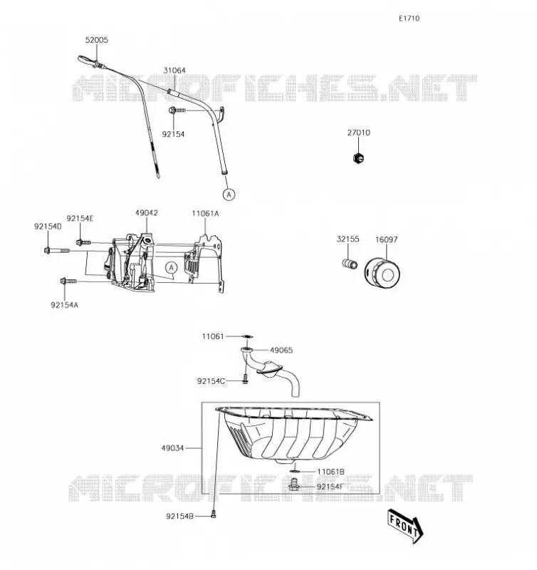 POMPE A HUILE/FILTRE &Agrave; HUILE Kawasaki SSV 820 2019 MULE PRO-FX  KAF820FKF