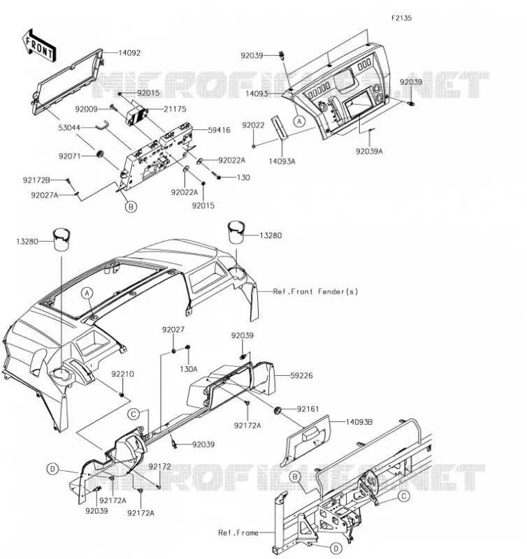 BOITE AVANT Kawasaki SSV 820 2019 MULE PRO-FX  KAF820GKF