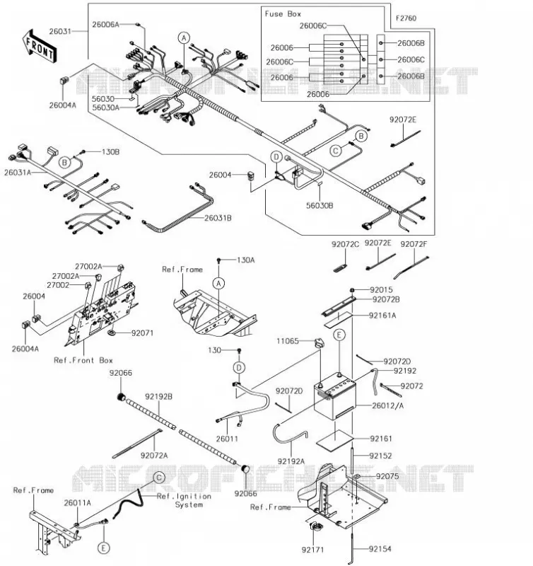 CHASSIS EQUIPMENT ELECTRIQUE Kawasaki SSV 820 2019 MULE PRO-FX  KAF820GKF