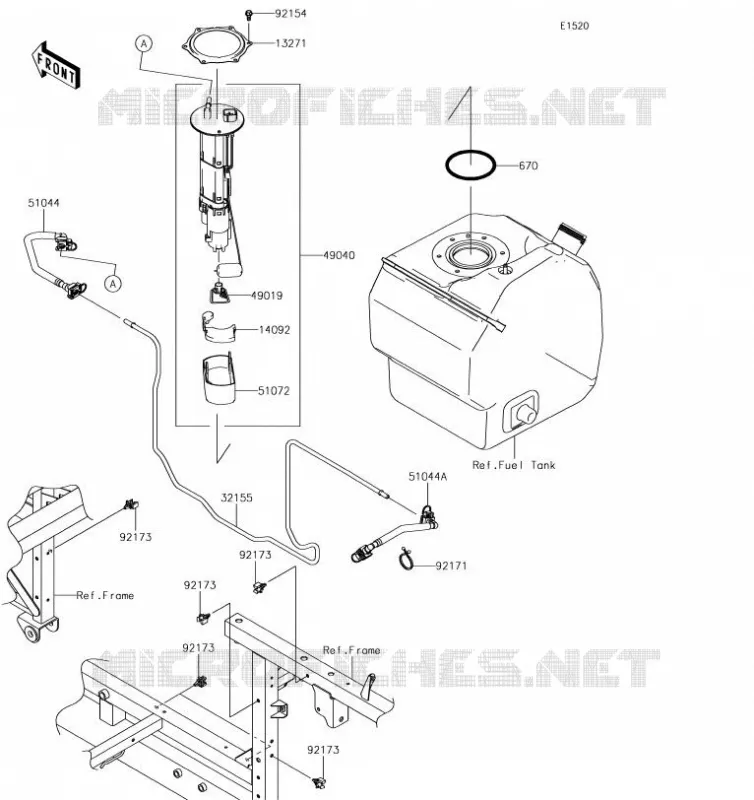 POMPE A ESSENCE Kawasaki SSV 820 2019 MULE PRO-FX  KAF820GKF